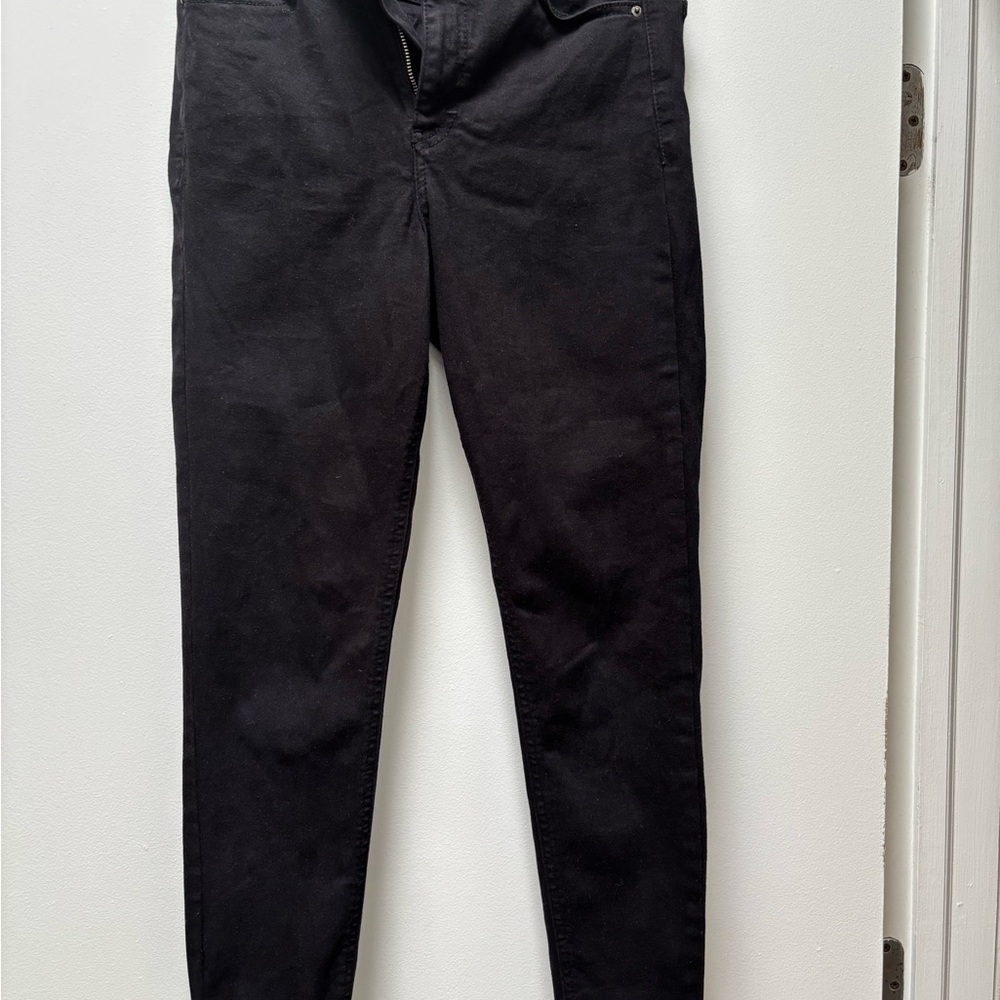 Top Shop Jamie High Waist Ankle Grazer Black Skinny Jeans